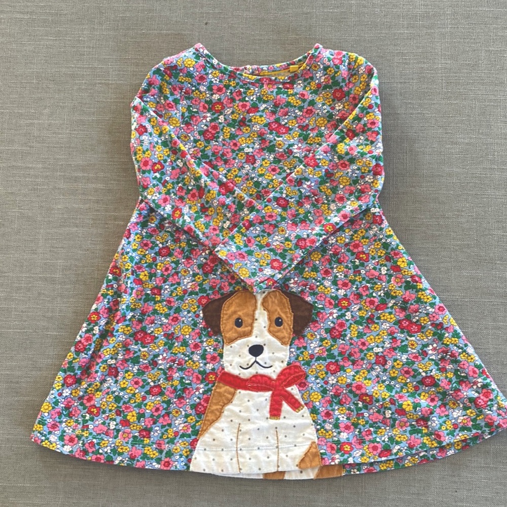 Mini Boden Puppy Appliqué Dress